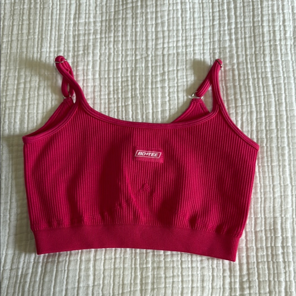 Women’s Bo+Tee Fuchsia Bralette Ribbed- Size XS